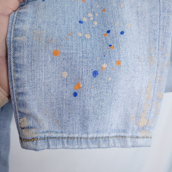 POLO RALPH LAUREN Women's Tompkins Skinny Crop Paint Splatter Jeans Size 29 - Picture 10 of 16